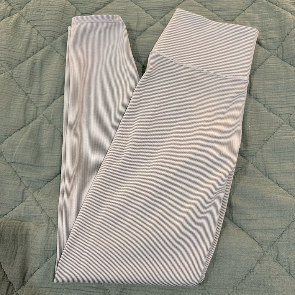 Vuori Lux Rib Studio High Waist Leggings - Light Gray